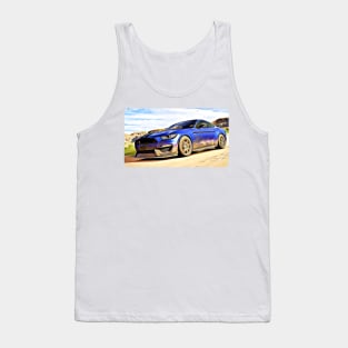 Mustang GT500 Cartoon Drawing Action Print Tank Top